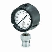 Pressure Gauge with Diaphragm Seal, 0 to 100 psi, 4 1/2 in Dial, 1/2 in NPT, Bottom Location