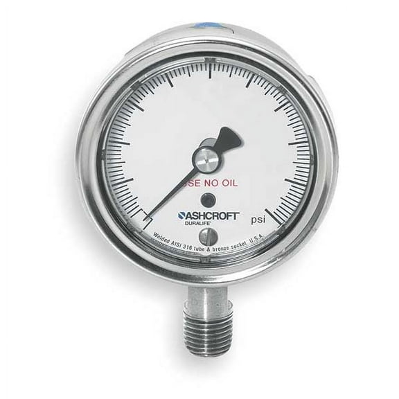 Ashcroft Pressure Gauge,0 to 1000 psi,2-1/2In 251009SW02LX6B1000