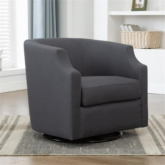 Ashen Gray Swivel Rocker Accent Chair