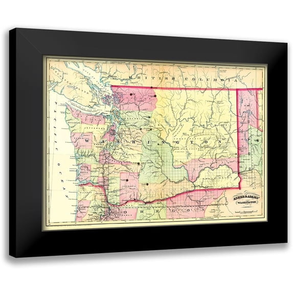 Asher 18x14 Black Modern Framed Museum Art Print Titled - Washington - Asher 1874