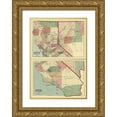 thumbnail image 1 of Asher 23x32 Gold Ornate Wood Framed with Double Matting Museum Art Print Titled - California, Nevada - Asher 1874, 1 of 4