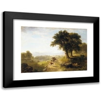 Asher Brown Durand 14x11 Black Modern Framed Museum Art Print Titled - River Scene (1854)