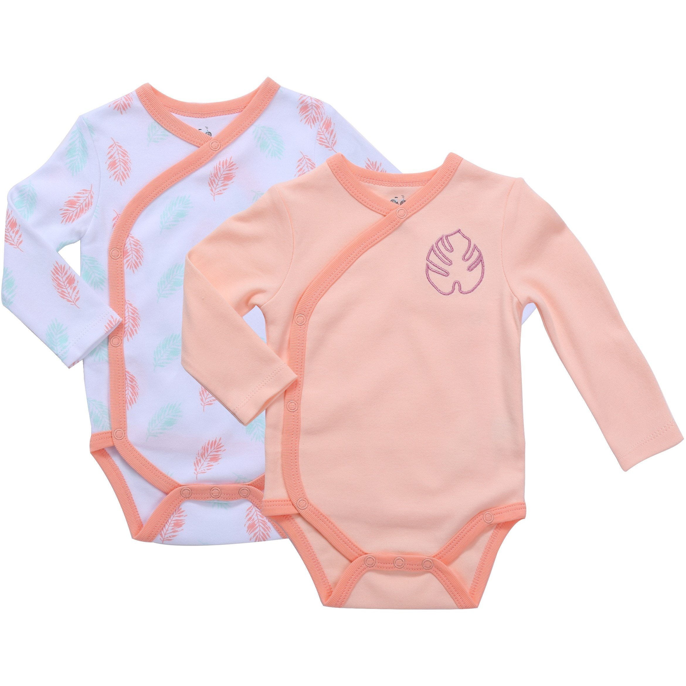 Asher Olivia Baby Kimono Side Snap Onesies 3 Pc Girl Long Sleeve Bodysuit Set
