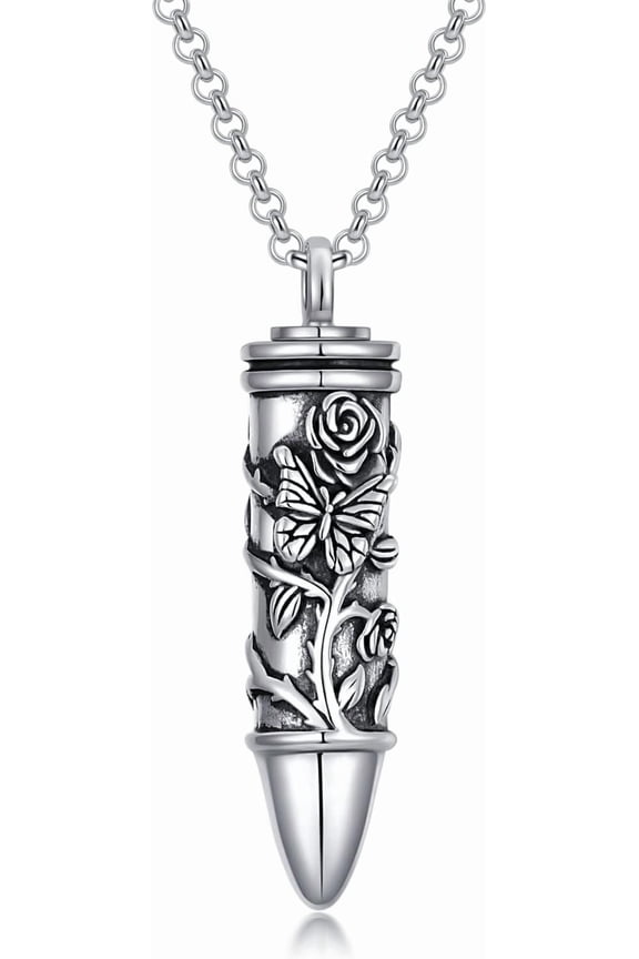 Ashes Keepsake Necklace 925 Sterling Silver Dragon Butterfly Wolf Tree of Life Eagle Jesus Urn Cremation Jewelry for Women Men Birthday Valentine's Day Mother's Day Gift.