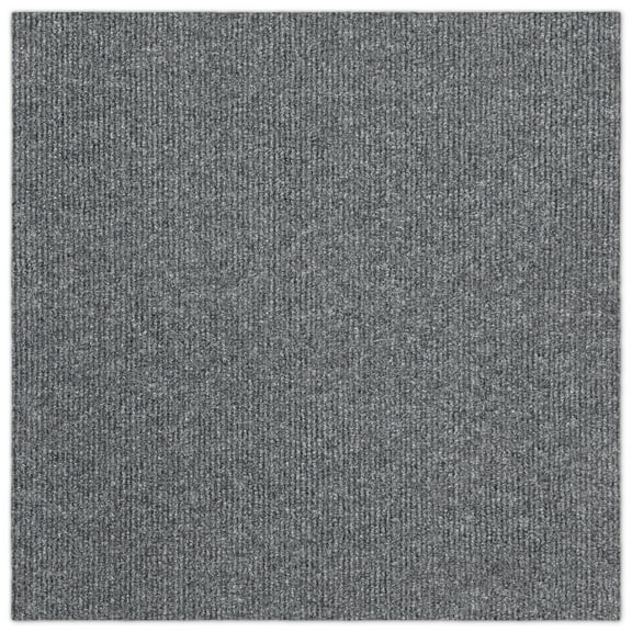 Asheville Rib Gray Residential 18 in. x 18 in. Peel and Stick Carpet Tile Square 27 sq. ft. 12 Tiles Per Box