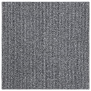 Asheville Rib Gray Residential 18 in. x 18 in. Peel and Stick Carpet Tile Square 27 sq. ft. 12 Tiles Per Box