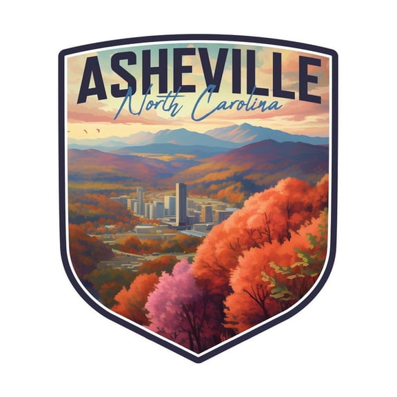 Asheville North Carolina Souvenir Decorative Vinyl Decal Sticker (2-Inch)