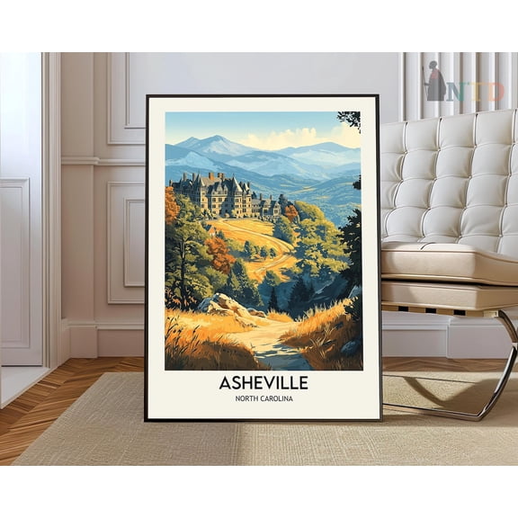 Asheville Poster, Asheville Print, Ashevilleunited States Photo, United States Poster, United States Print, Travel Poster Wall Art, Modern Wall Decor, 16x24 UNFRAMED