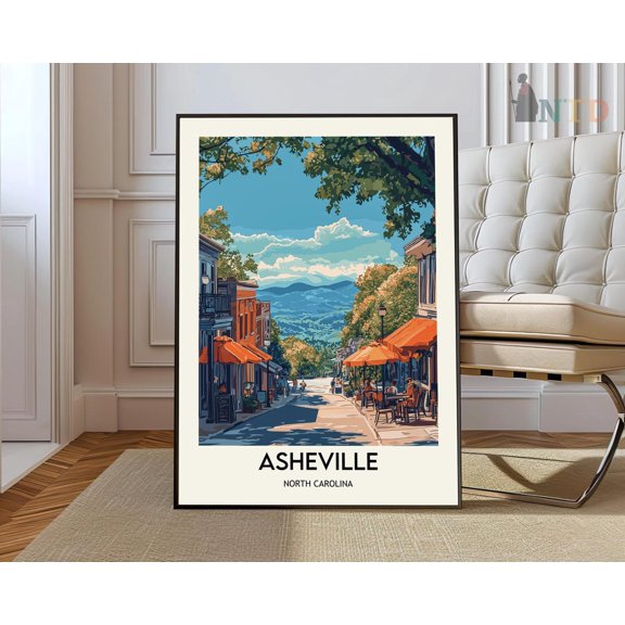 Asheville Poster, Asheville Print, Ashevilleunited States Photo, United States Poster, United States Print, Travel Poster Wall Art, Modern Wall Decor, 8x12 UNFRAMED