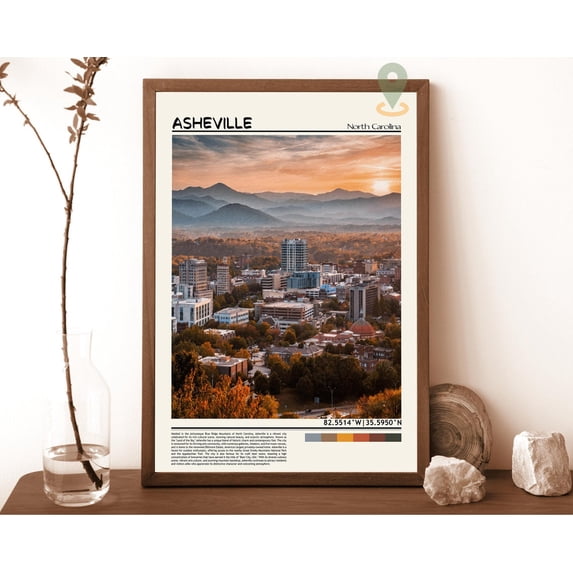 Asheville Print, Asheville Wall Art, Asheville Poster, Asheville Photo, Asheville Poster Print, Asheville City Art, Asheville North Carolina Wall Art, Modern Wall Decor, 12x18 UNFRAMED