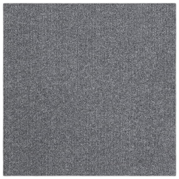 Asheville Rib Gray Residential 18 in. x 18 in. Peel and Stick Carpet Tile Square 27 sq. ft. 12 Tiles Per Box
