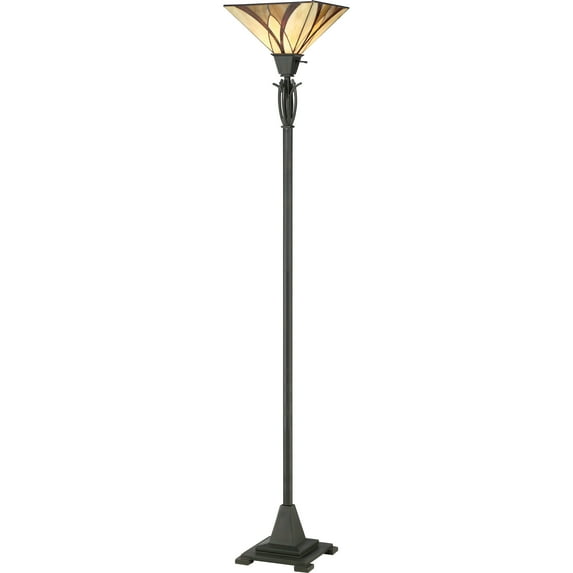 Asheville Tiffany Style Floor Lamp in Valiant Bronze Color