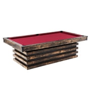Barrington Ashford 8 ft Pool Table with Burgundy Wool Felt and K66 Bumpers
