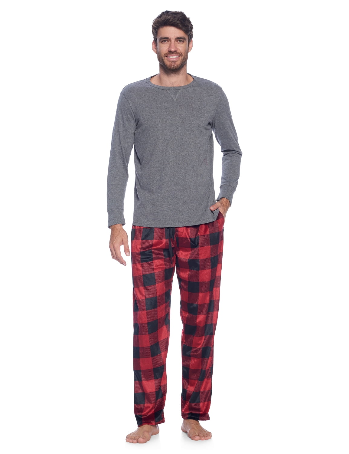Hanes Men’s Ultrasoft Breathable Cotton Modal Stretch Knit Pajama Set,  2-Piece, Sizes S-5XL