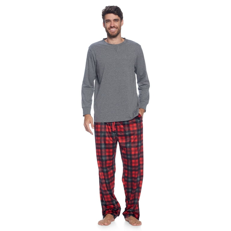 Men's Modal Pajama Set Long Sleeve Lounge & Sleep PJ Top & Bottom with  Pockets