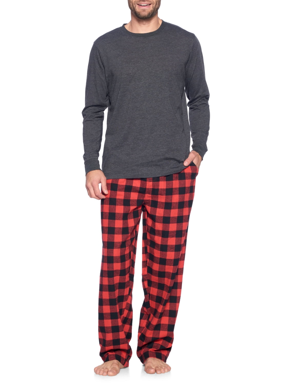 Wrangler Set Pigiama Uomo – Maglia Waffle A Maniche Lunghe E Pantaloni In Flanella, Vestibilità Rilassata, Tasche Laterali, Vita Regolabile - 3