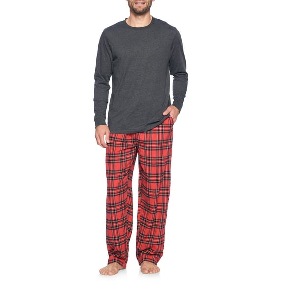Ashford & Brooks Men’s Long-Sleeve Top Flannel Pants Pajama Sleepwear Set