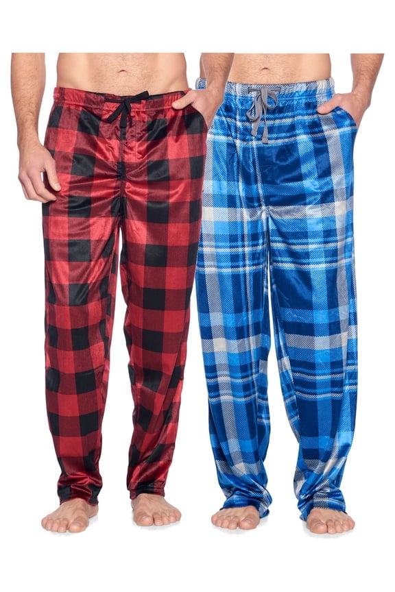 Men's Mink Fleece Sleep Lounge Pajama Pants 2 Pack