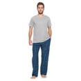 thumbnail image 1 of Ashford & Brooks Men's Woven Short Sleeve Jersey Top & Pajama Pants Set, Black/Blue/Plaid, S, 1 of 5