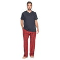 thumbnail image 1 of Ashford & Brooks Men's Woven Short Sleeve Jersey Top & Pajama Pants Set, Red/Black Stewart, XL, 1 of 5