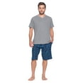 thumbnail image 1 of Ashford & Brooks Men's Woven Short Sleeve Jersey Top & Pajama Shorts Set, 1 of 5