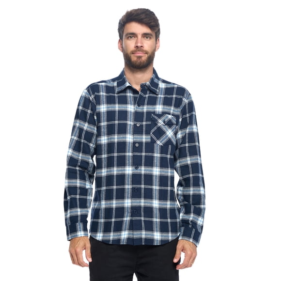 Ashford & Brooks Mens Flannel Button Down Plaid Long Sleeve Casual Shirt