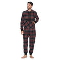 thumbnail image 1 of Ashford & Brooks Mens Flannel Hooded One Piece Pajama Union Jumpsuit, 1 of 5