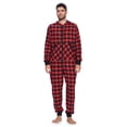 thumbnail image 1 of Ashford & Brooks Mens Flannel Hooded One Piece Pajama Union Jumpsuit, 1 of 5
