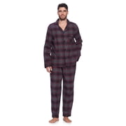 Ashford & Brooks Mens Flannel Plaid Pajamas Long Pj Set