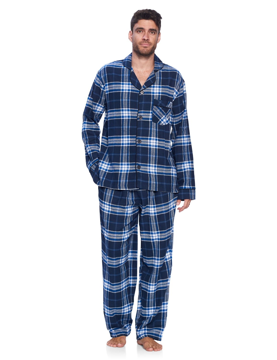 Ashford & Brooks Mens Flannel Plaid Pajamas Long Pj Set - Walmart.com