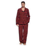 Ashford & Brooks Mens Flannel Plaid Pajamas Long Pj Set