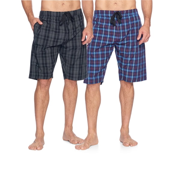 Ashford & Brooks Mens Woven 2 Pack Sleep Shorts Jam