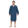 thumbnail image 1 of Ashford & Brooks Mens Woven Long Sleep Shirt Nightshirt, Black/Blue/Plaid, M, 1 of 4