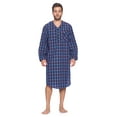 thumbnail image 1 of Ashford & Brooks Mens Woven Long Sleep Shirt Nightshirt, Blue/Burgundy, XXL, 1 of 4