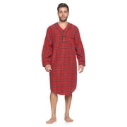 Ashford & Brooks Mens Woven Long Sleep Shirt Nightshirt, Red/Black Stewart, XXL
