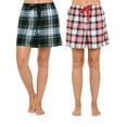 thumbnail image 1 of Ashford & Brooks Women's 2 Pack Soft Flannel Plaid Pajama Lounge Sleep Shorts - Set 11, 1 of 5
