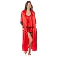 thumbnail image 1 of Ashford & Brooks Women's 3 Piece Satin Long Robe and Pajama Set, 1 of 3