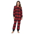 thumbnail image 1 of Ashford & Brooks Women's Flannel Hooded One Piece Pajama Union Jumpsuit, 1 of 6