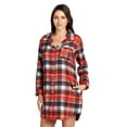thumbnail image 1 of Ashford & Brooks Women's Flannel Plaid Long Lounge Shirt Sleep Nightshirt - Sunset - Medium, 1 of 5