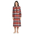 thumbnail image 1 of Ashford & Brooks Women's Flannel Plaid Long Sleeve Nightgown - Sunset - 4X-Large, 1 of 2