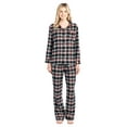 thumbnail image 1 of Ashford & Brooks Women's Flannel Plaid Pajamas Long Pj Set - Black Ivory - 3X-Large, 1 of 2