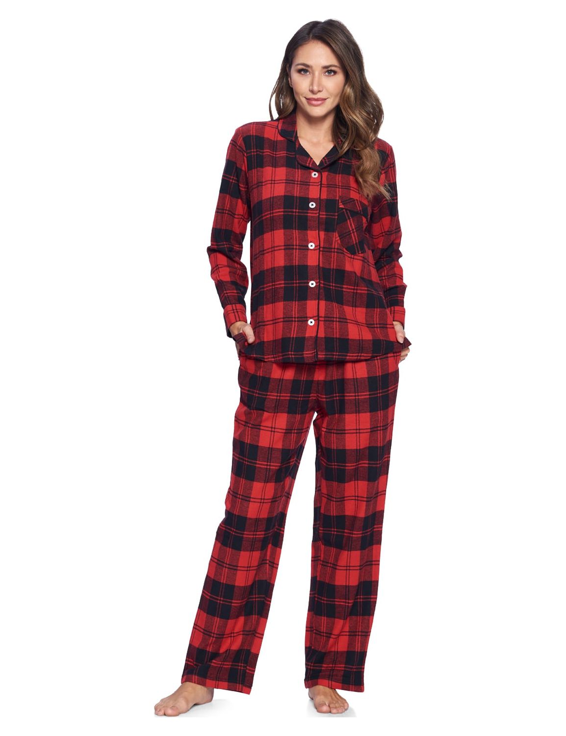 Women S Coral Fleece Pajamas Flannel Sleepwear Soft Pajamas Set Warm Loungewear 2 Piece Pjs Set