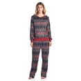 thumbnail image 1 of Ashford & Brooks Women's Mink Fleece Hoodie Pajama Set - Fair Isle Black - 2X-Large, 1 of 5