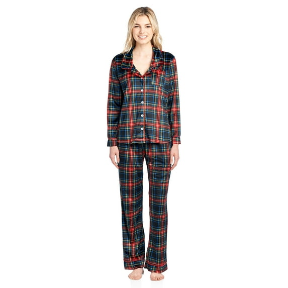 Ashford & Brooks Women's Minky Micro Fleece Button Up Pajama Set