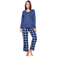 thumbnail image 1 of Ashford & Brooks Women’s Pajama Set | Cotton Knit Top & Flannel Pants Sleepwear PJs, 1 of 4