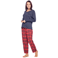thumbnail image 1 of Ashford & Brooks Women’s Pajama Set | Cotton Knit Top & Flannel Pants Sleepwear PJs, 1 of 5