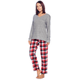 thumbnail image 1 of Ashford & Brooks Women’s Pajama Set | Cotton Knit Top & Flannel Pants Sleepwear PJs, 1 of 5