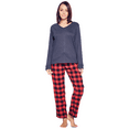 thumbnail image 1 of Ashford & Brooks Women’s Pajama Set | Cotton Knit Top & Flannel Pants Sleepwear PJs, 1 of 5