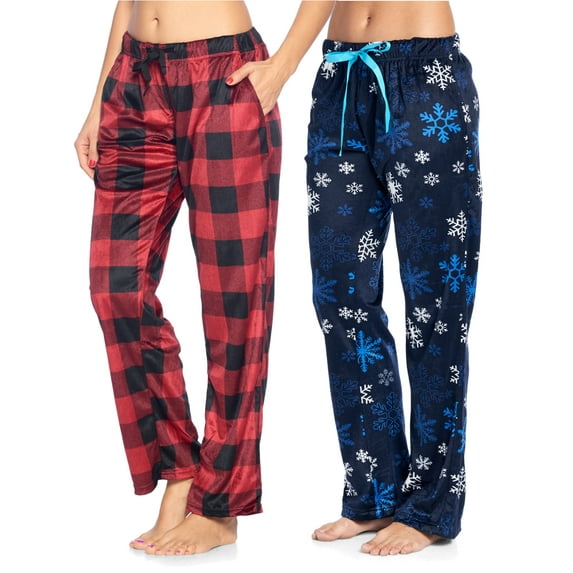 Ashford & Brooks Women's Plush Mink Fleece Pajama Sleep Pants 2 Pack