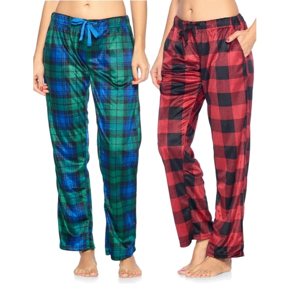 Ashford & Brooks Women's Plush Mink Fleece Pajama Sleep Pants 2 Pack